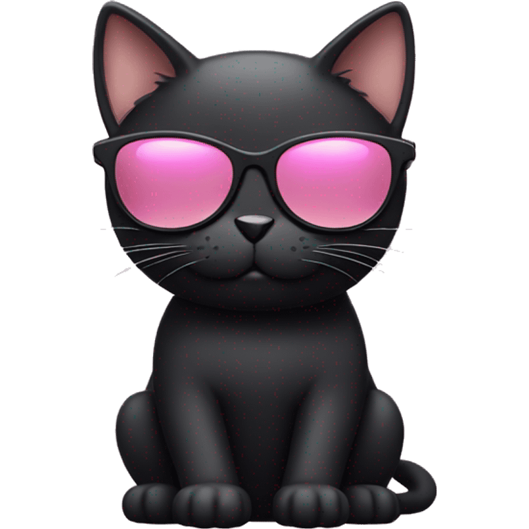 Black cat with pastel pink sunglasses emoji