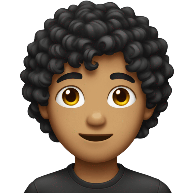 boy's face with curly black hair emoji