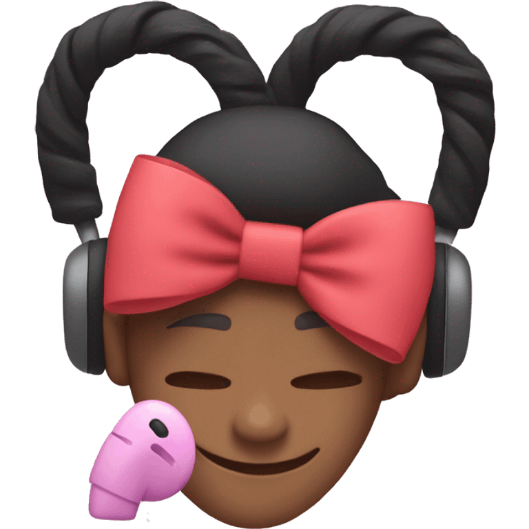 AirPod Maxes with bows emoji