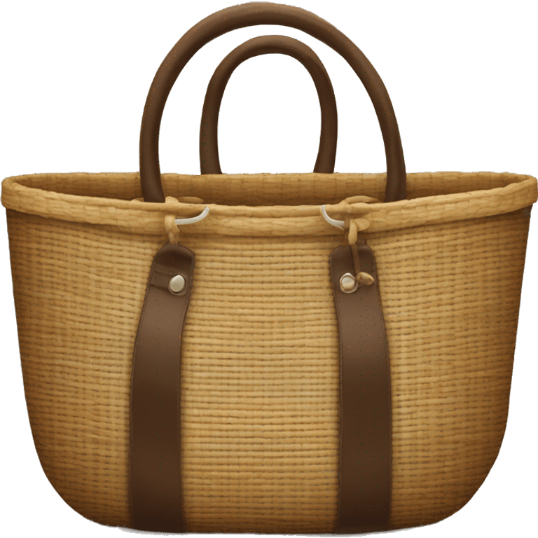 Woven brown beach bag emoji