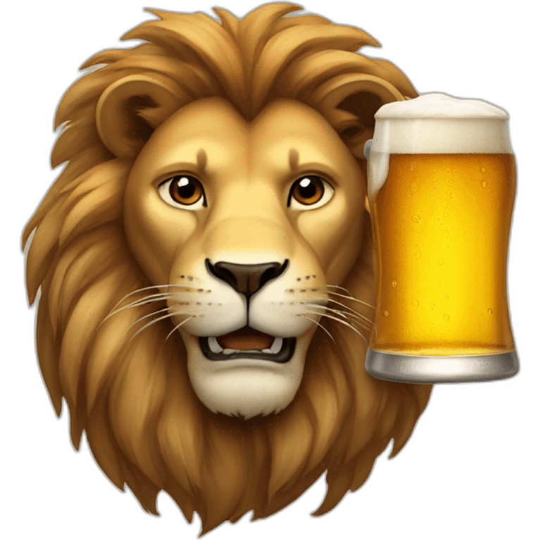 lion and beer emoji