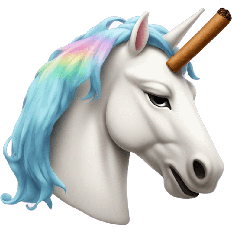 Unicorn smoking cigar emoji