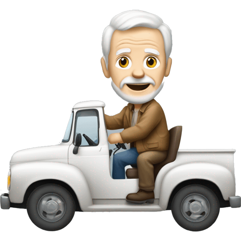 White old man driving ford truck emoji