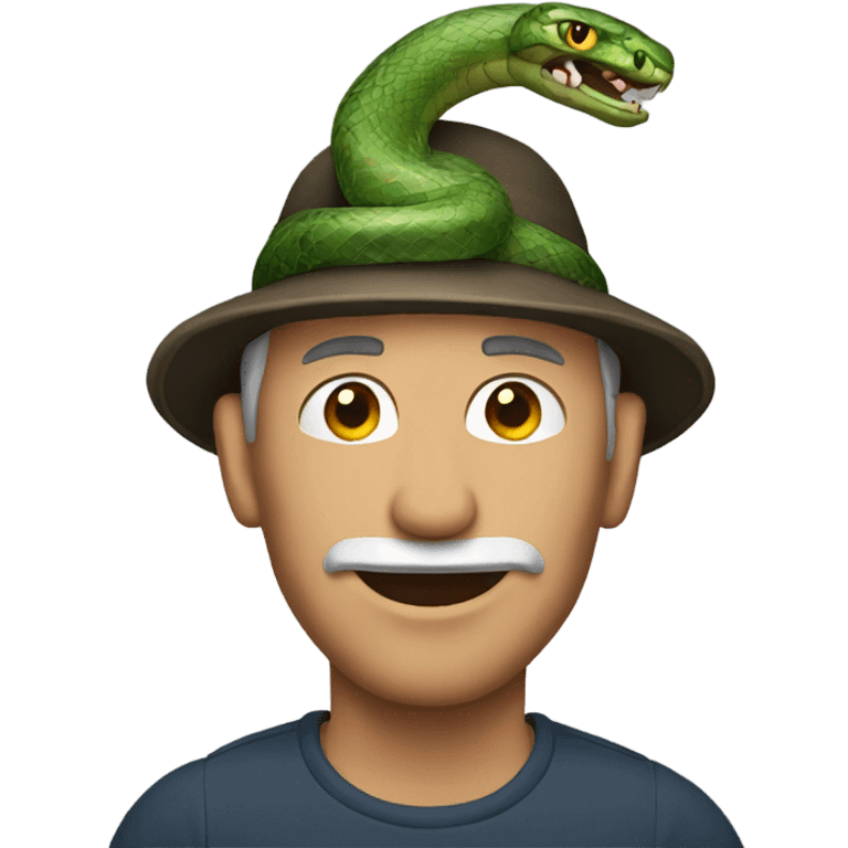 Man wearing snake hat  emoji