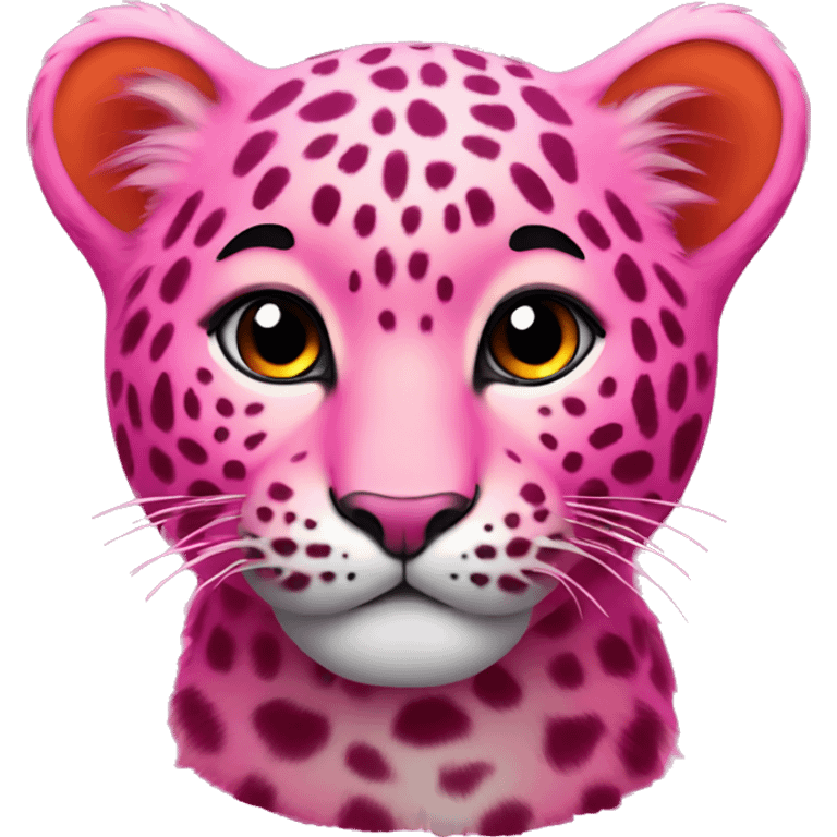 neon pink orange leopard cub emoji