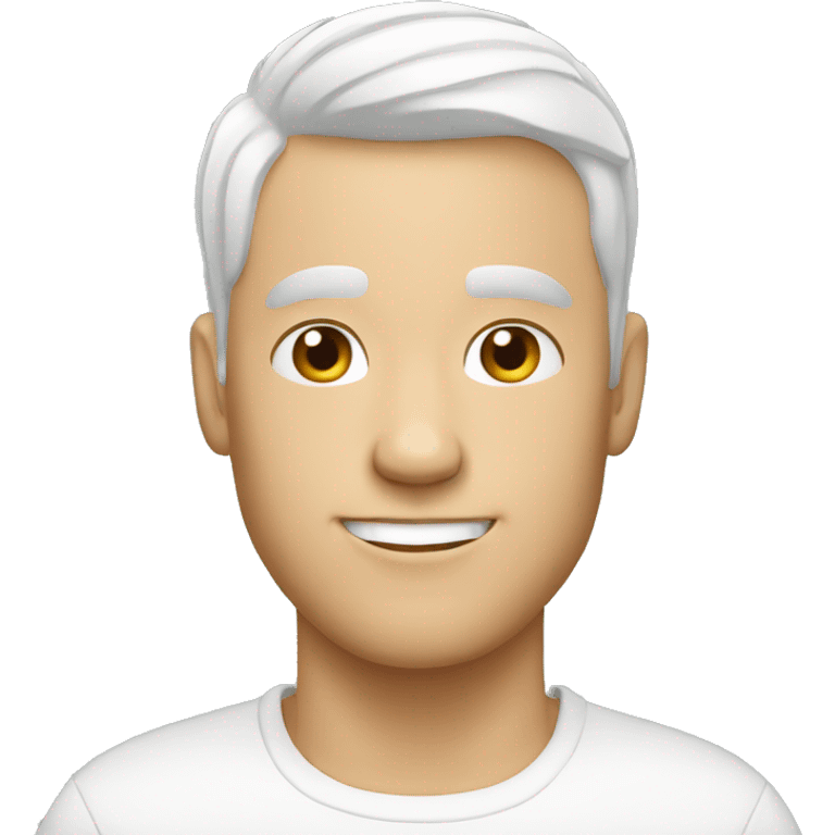 white guy with white very short hair emoji