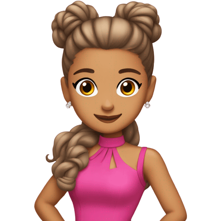 Ariana grande with her pink awesome dress  emoji