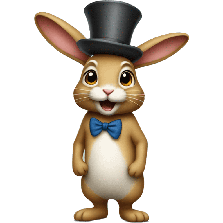 dalmarabbit stands on two legs with hat emoji