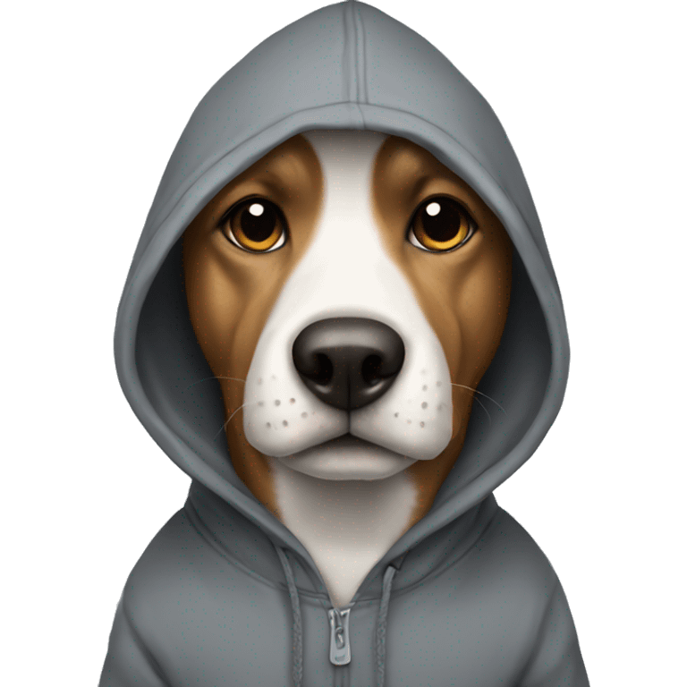 dog wears hoodie emoji