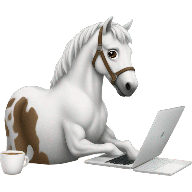 Horse working on MacBook  emoji