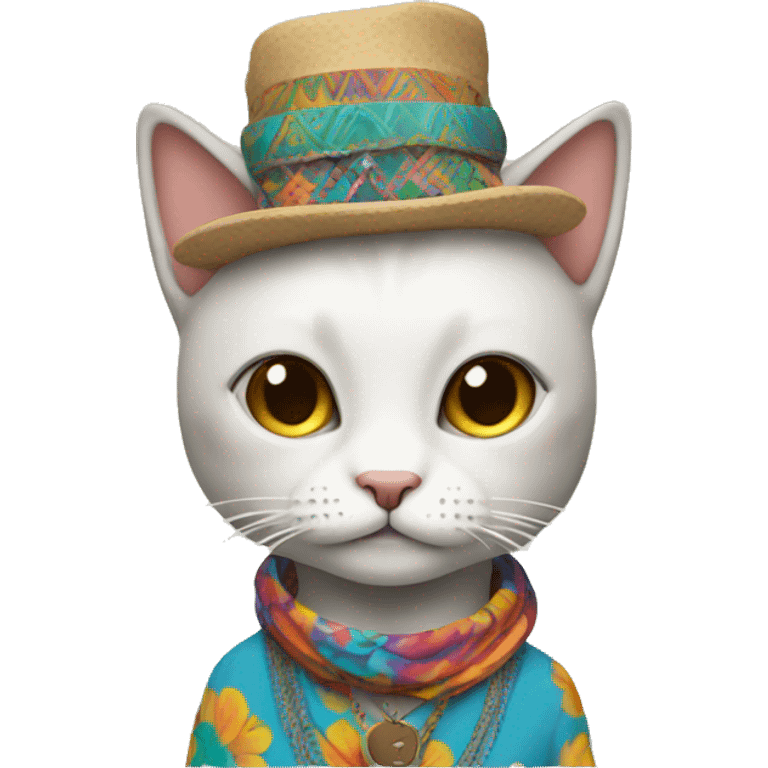 cat in hippie clothes emoji