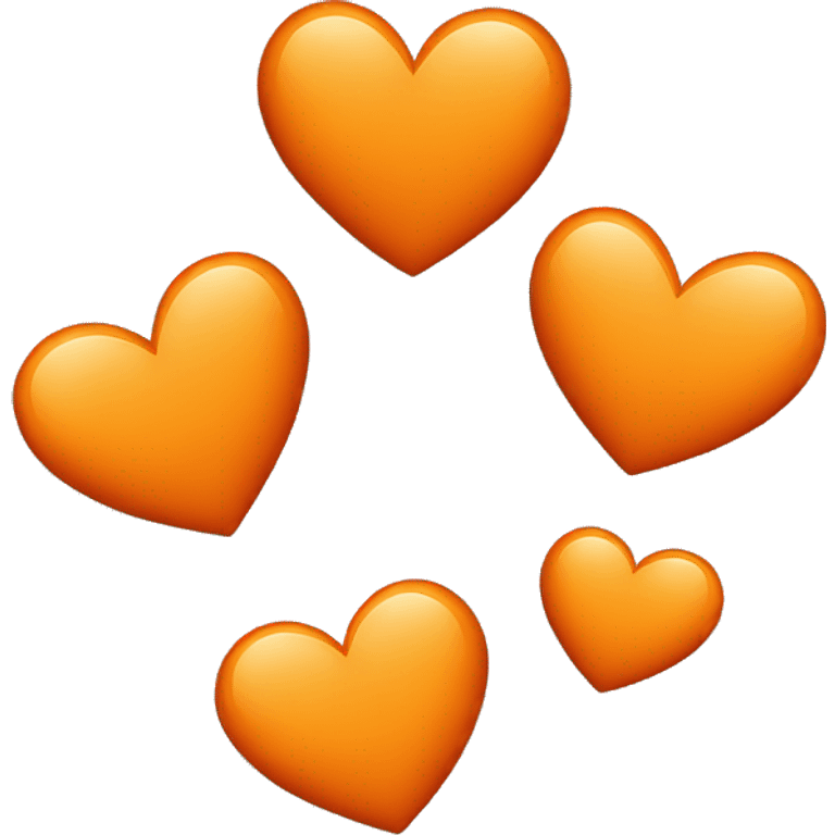 big Orange heart with two small heart emoji