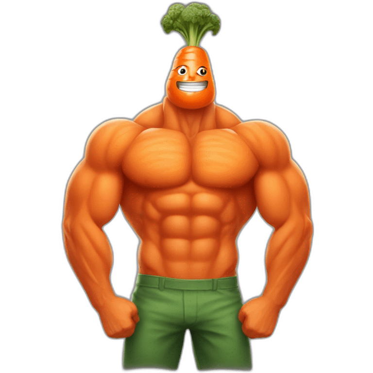 Very Muscular carrot man emoji