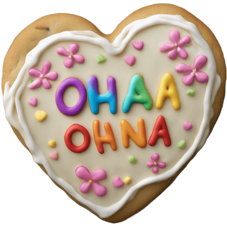 Cookie heart with ohana emoji