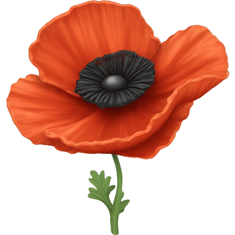 Poppy flower, remembrance, clean emoji