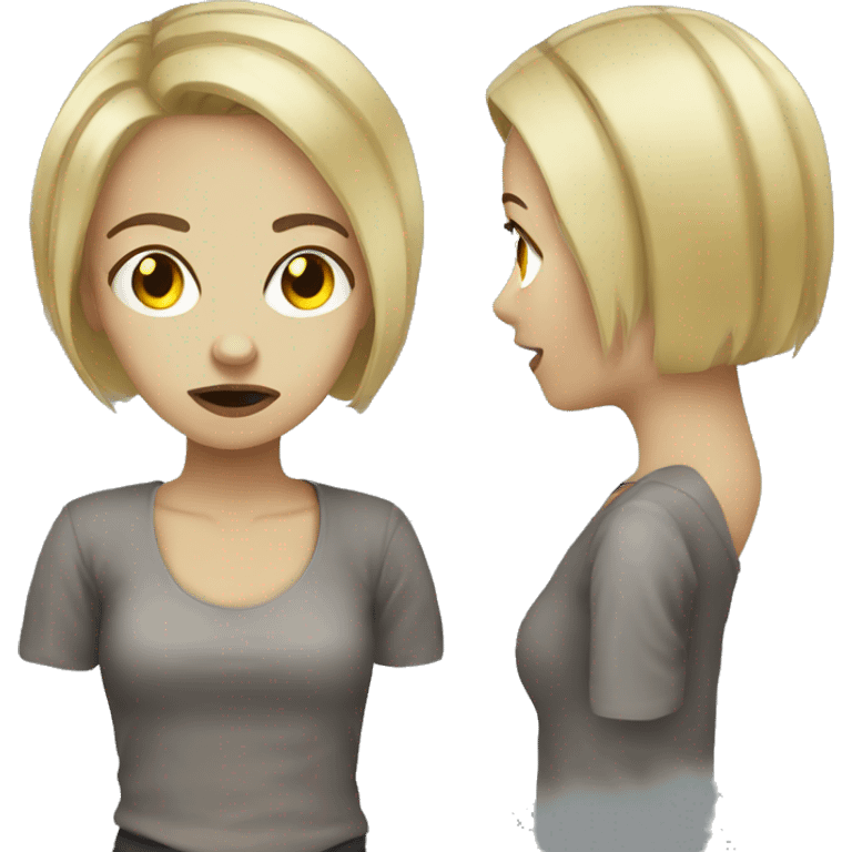 zombie girl blonde with short hair emoji