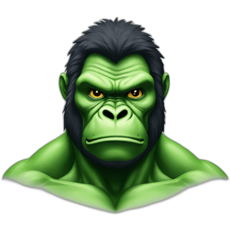 Gorilla becoming green hulk emoji