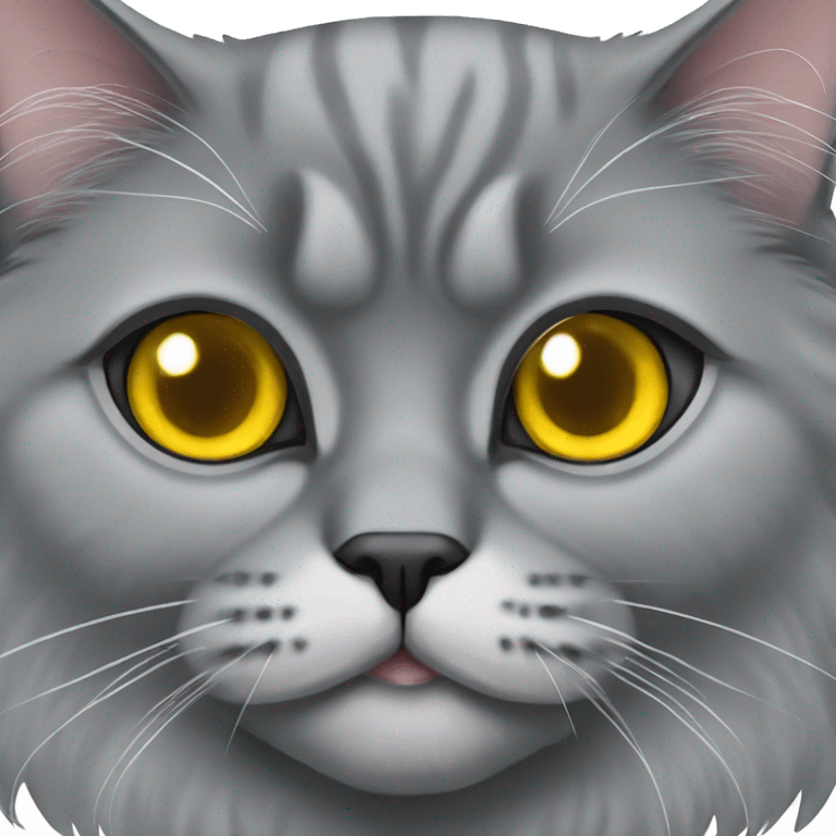 Persian grey cat with yellow eyes  emoji