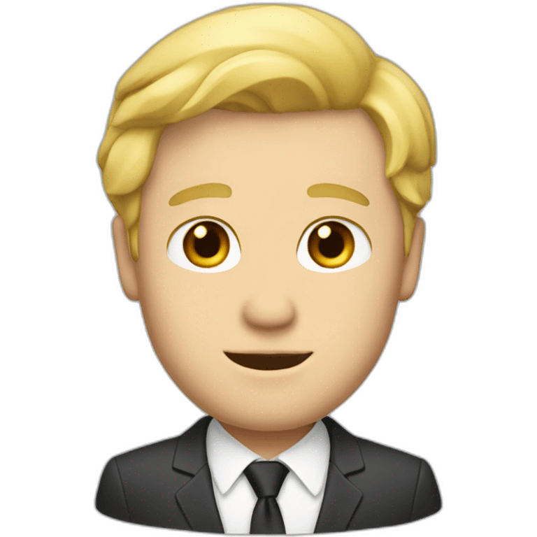 white guy with blond hair in a suit emoji