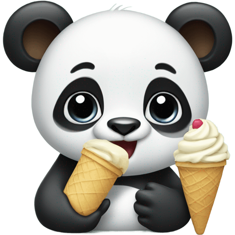 Panda eating ice cream emoji