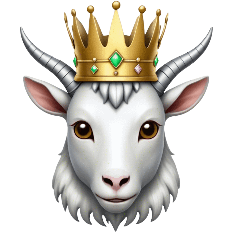 Cyborg Goat w/ a kings crown on emoji