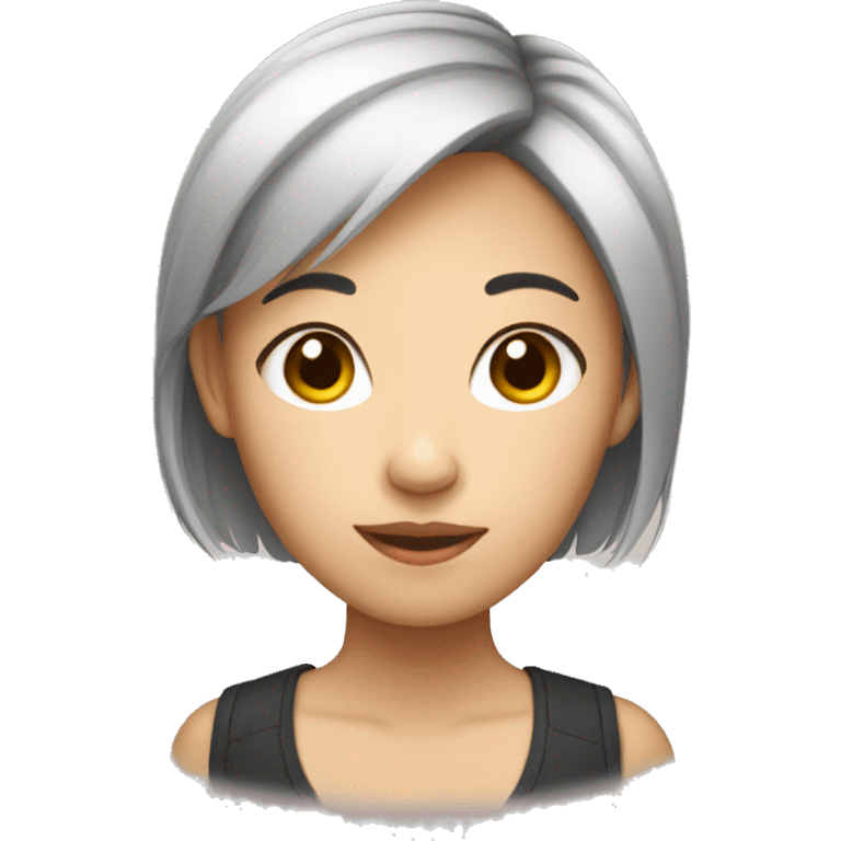 Asian girl with short hair emoji