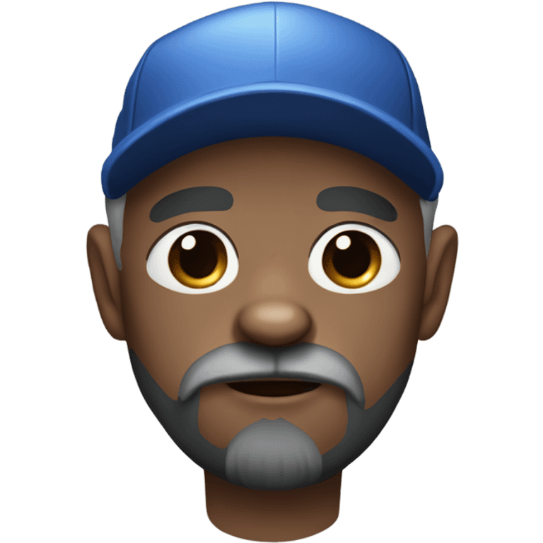 Blue eye Old man with goatee beard ball cap holding black Chihuahua long hair emoji