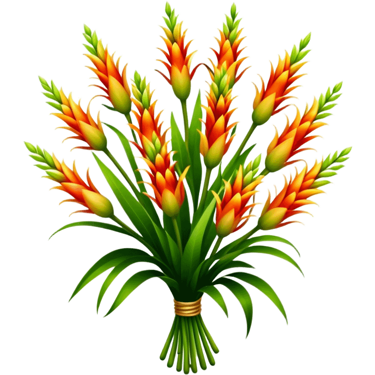 big bouquet Torch Lily flower, luxuriant, stem, leaf emoji