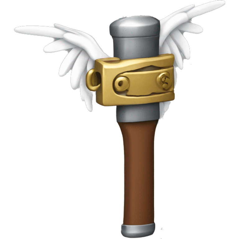 a lock with wings holding a boomstick emoji