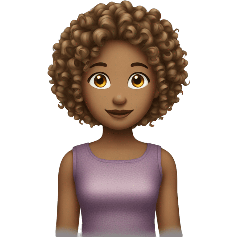 Girls métisse curly hair  emoji