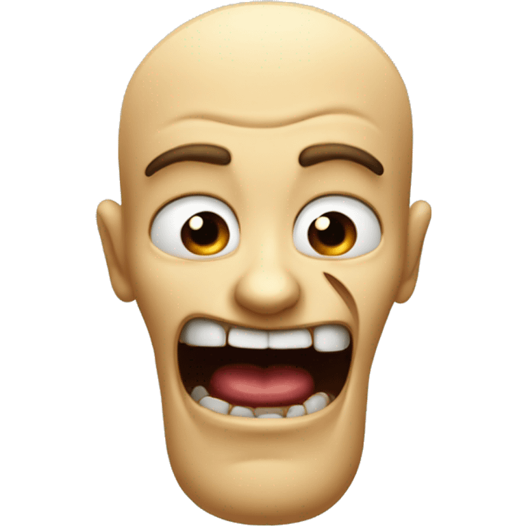 a normal emoji with a scary face his lips stretching far apart without opening his mouth and without showing his teeth emoji