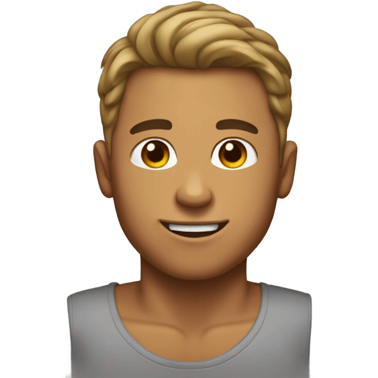 Tan guy with hair on the sides of hair but no hair in the middle, young emoji