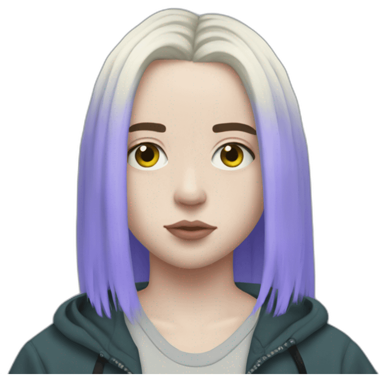 Billie eilish cheveux bleu emoji