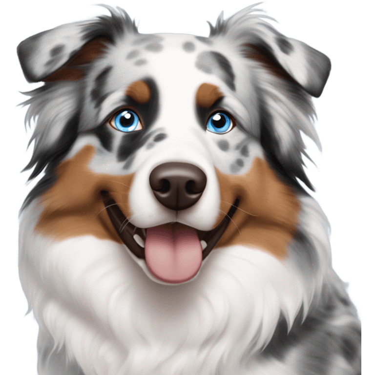 Blue Merle Australian shepherd with one blue eye and one brown eye emoji