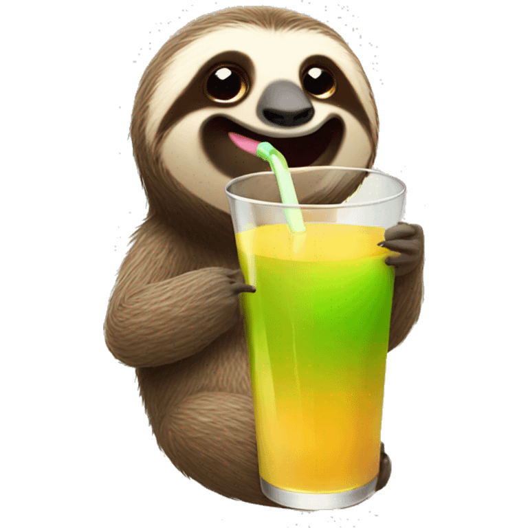 a sloth drinking apple juice  emoji