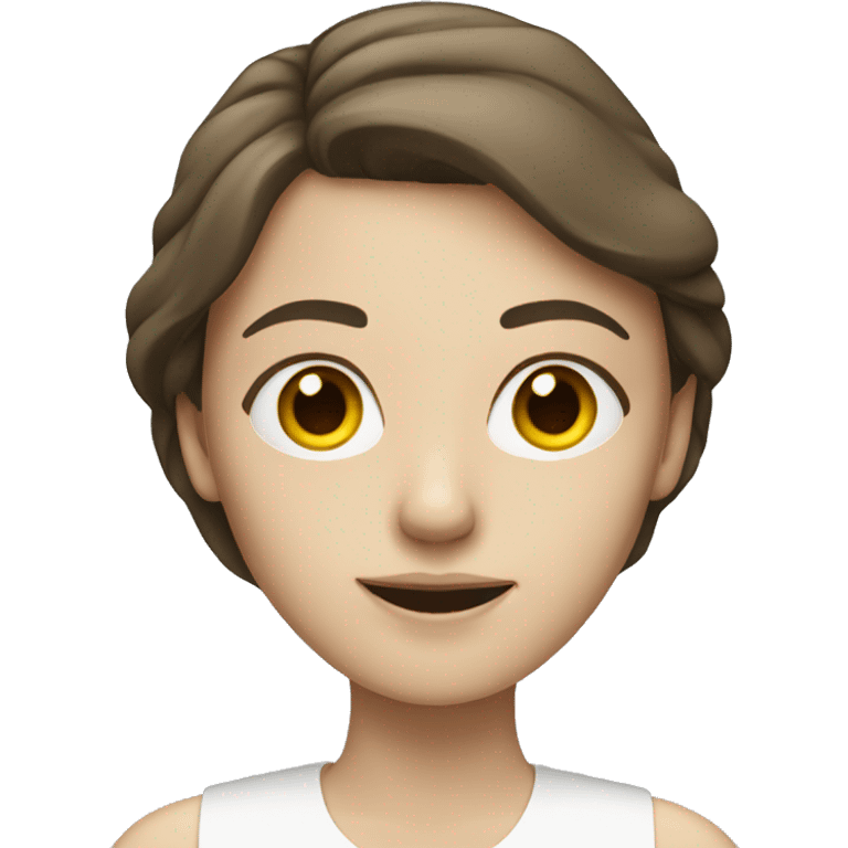 Pale brunette woman with tablet emoji