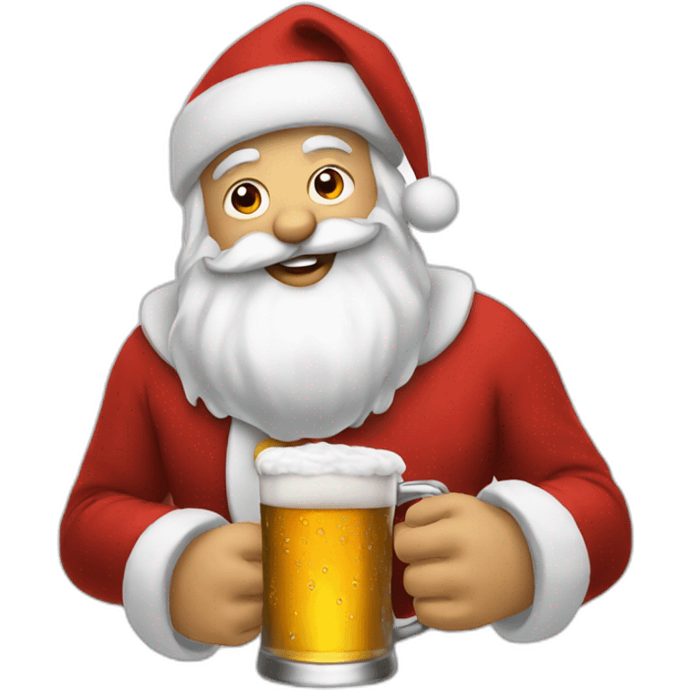 beer drinking santa emoji