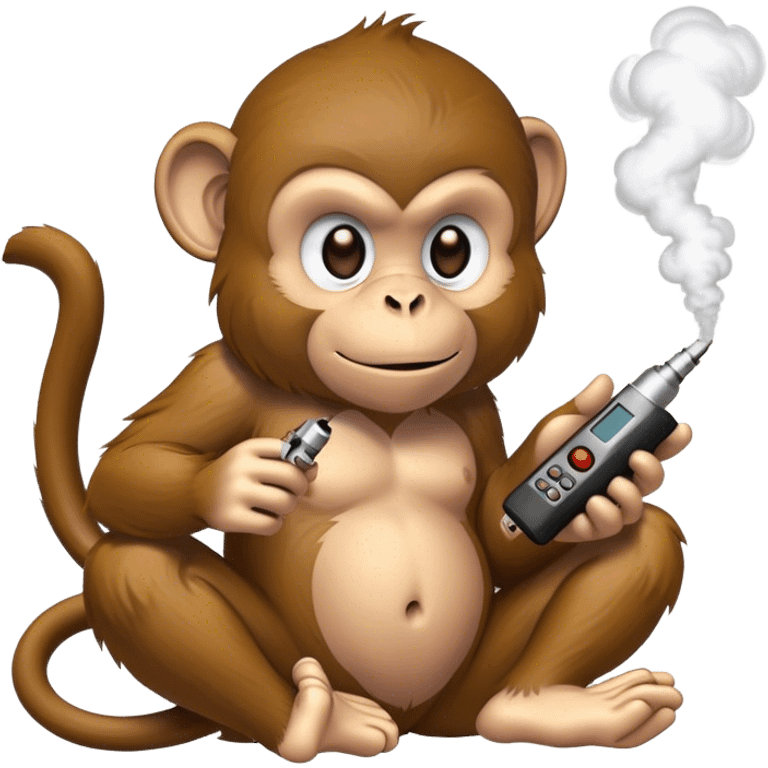 monkey playing pc games with vape emoji