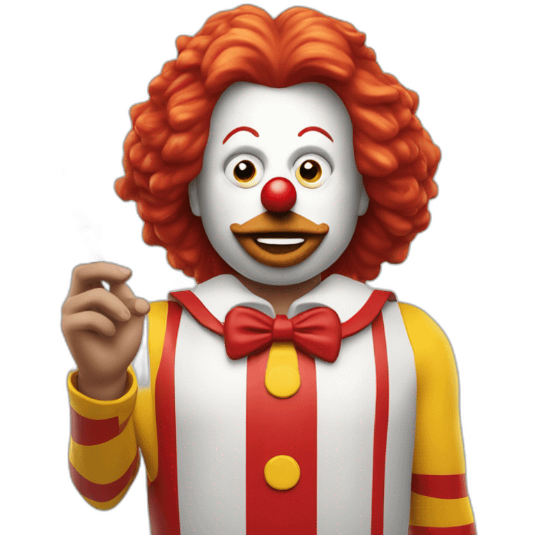 ronald mcdonald holding a ciggie emoji