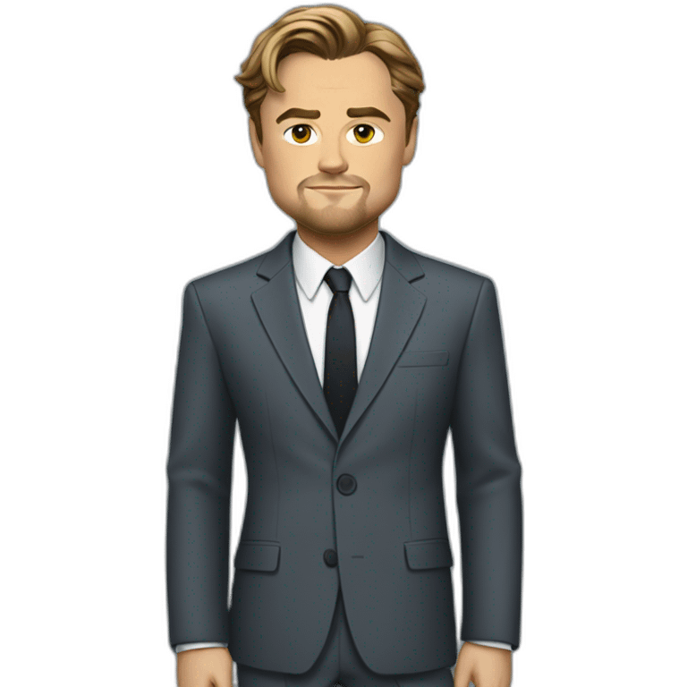 leonardo dicaprio cartoon wearing suit emoji