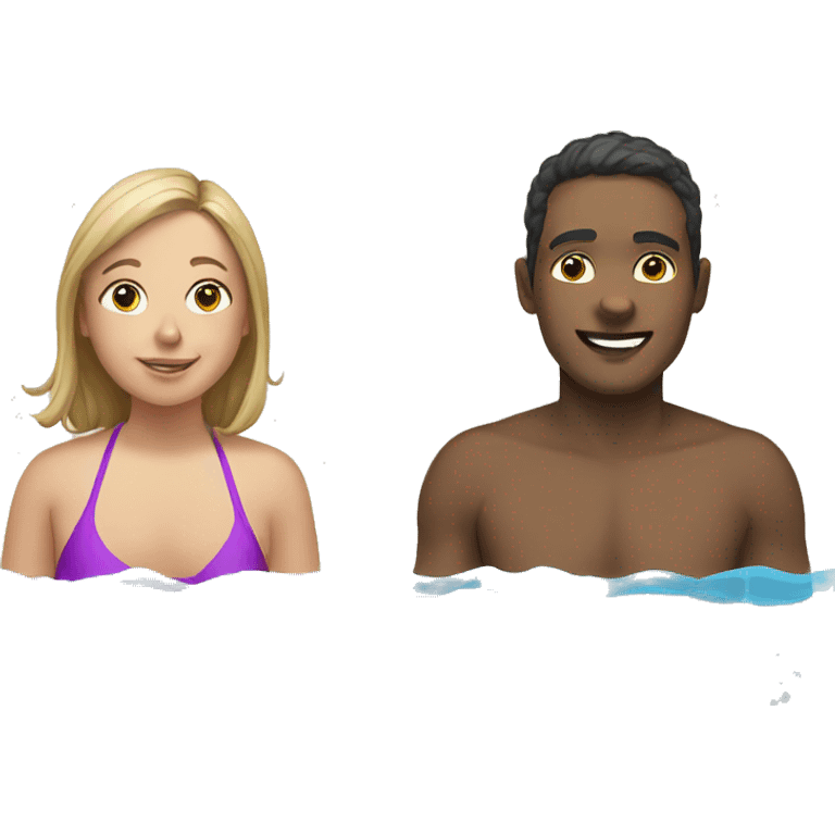 Swimming lessons kid and adult woman  emoji