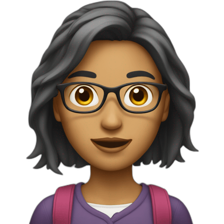 Student girl who always reading and talking about her lectures emoji