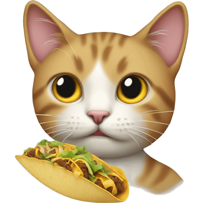 Cat with a taco in hand emoji