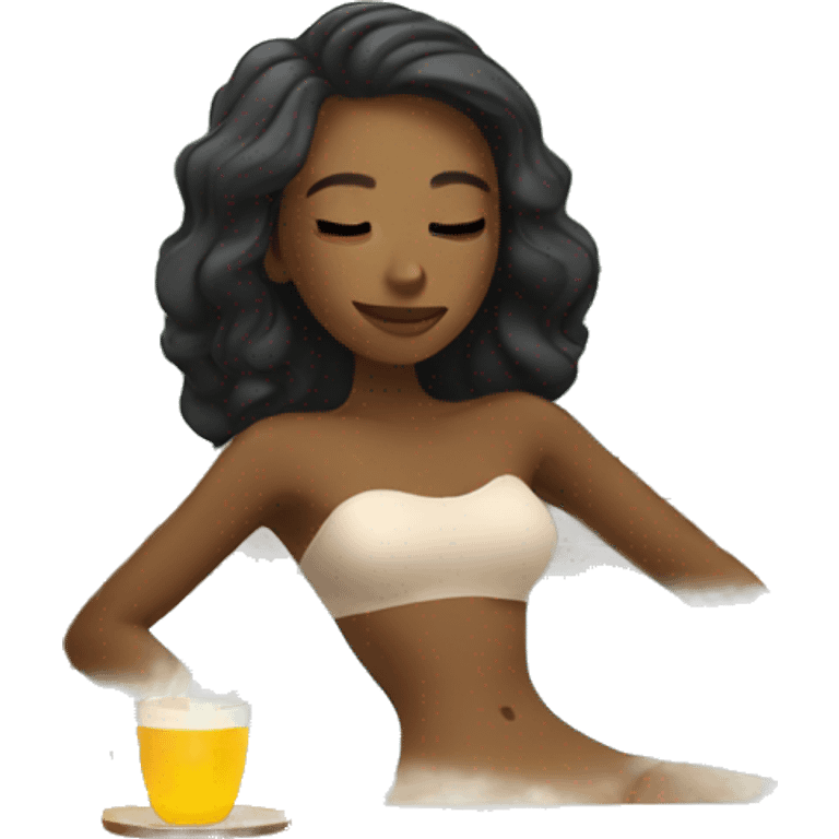 Girl relaxing in spa emoji