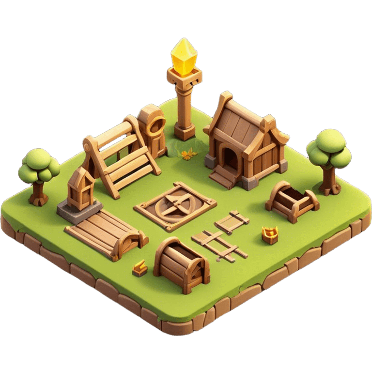 Clash of Clans aesthetic: Cinematic Playful 3D Isometric Scroll Emoji, rendered in a 3D vector-style similar to standard emojis with minimal shading and bold, simplified shapes. A compact, distinct form with signature details, softly glowing with a fantasy RPG magic charm. Simplified yet unmistakably iconic, highly detailed and consistent, glowing with a soft radiance and high shine. Stylized with a touch of heroic grandeur and a soft glowing outline, capturing the essence of a beloved gaming relic with a friendly, playful manner! emoji