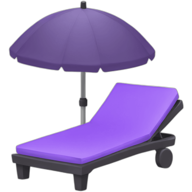 purple sunbed and umbrella icon emoji