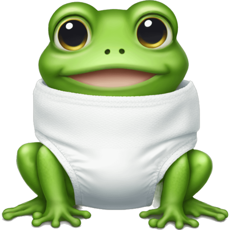 baby frog wearing a diaper emoji