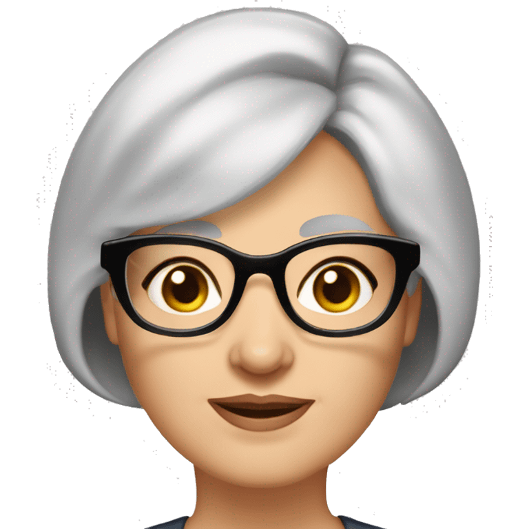 75 years old girl
Short brown hair with bob styling
light skin small
glasses with refined frame
Brown eyes with cat eye liner emoji