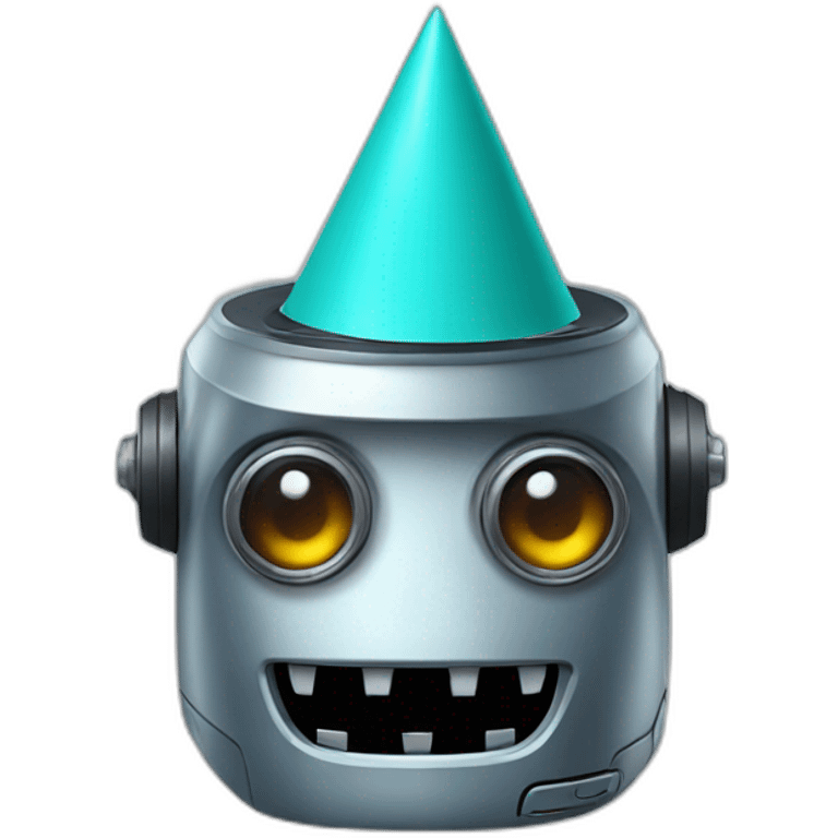 robot with partyhat emoji