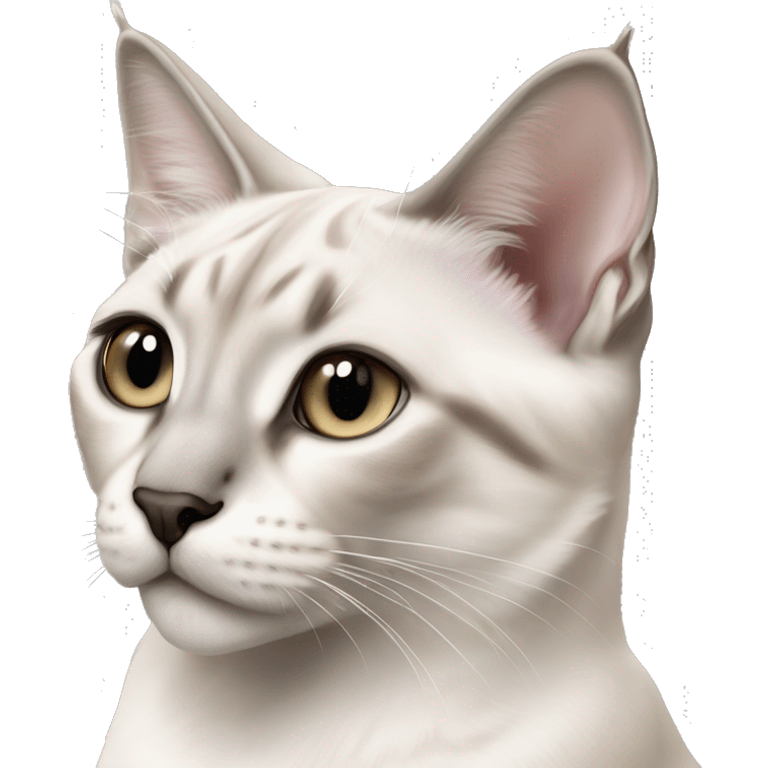 White lynx point Siamese cat with grey ears emoji